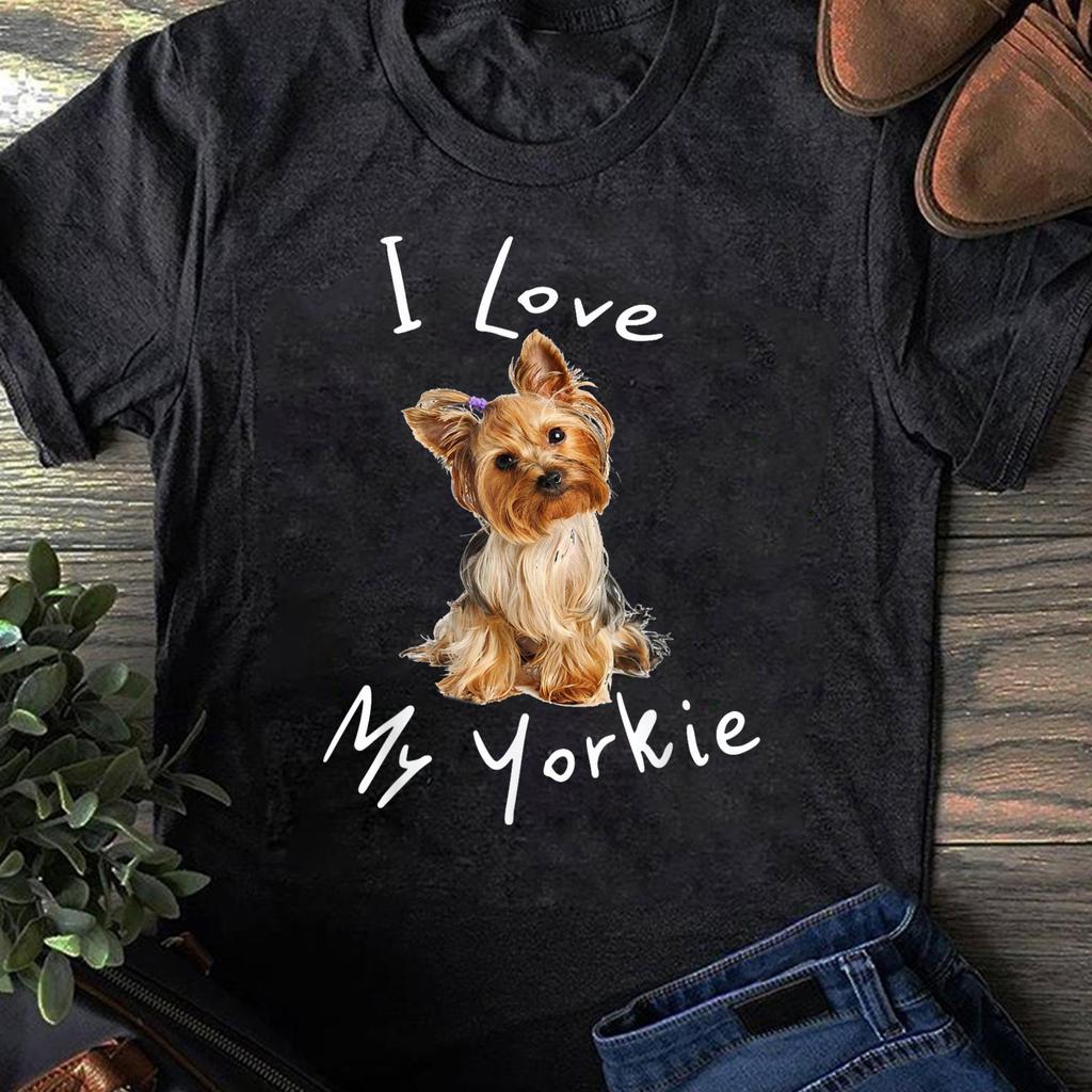 I Love My Yorkie T-Shirt Men Women Kids - Funny Yorkie Gifts, Yorkshire Terrier Shirt, Yorkshire Terrier Gifts, Yorkie Cute,Yorkie Mom Shirt