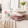 Girls Ins Style Pillow Case Velvet Ruffled Pillow Living Room Sofa Cushion Spring Simple Decoration Pillow