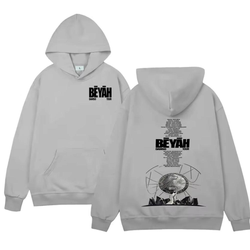 Певец Damso Тур Beyah Альбом Худи Harajuku Оверсайз Весенняя Осенняя Одежда Мужская Женская Одежда