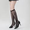 Women's Solid Color Anti-Snag Flower Net Calf Socks - Thin & Pressure Fit (5003)
