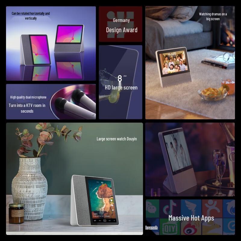 XIAODU TianTian T8 Portable Smart Speaker with KTV Microphones CN plug (adapter included)