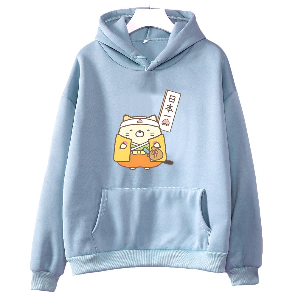 Sumikko Gurashi Cat толстовки японские модные толстовки для девочек повседневные женские/мужские пуловеры с длинными рукавами мультяшная эстетичная толстовка