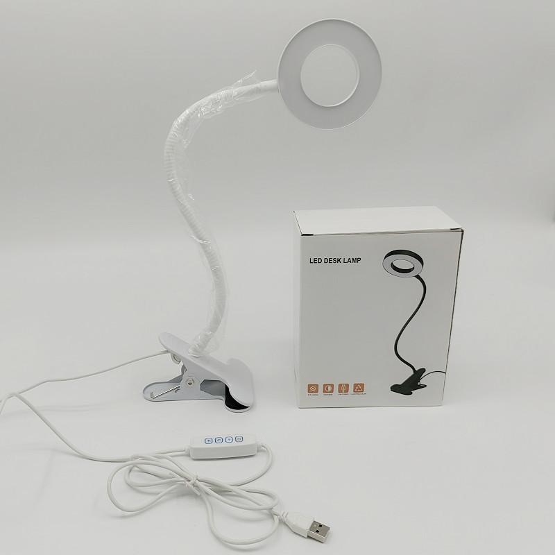 1 шт. Светодиодная настольная лампа Защита глаз Студенческая для чтения Маникюр Лицо Тату Вышивка Бровь Селфи Заполняющий свет Лупа Настольная лампа-клипса