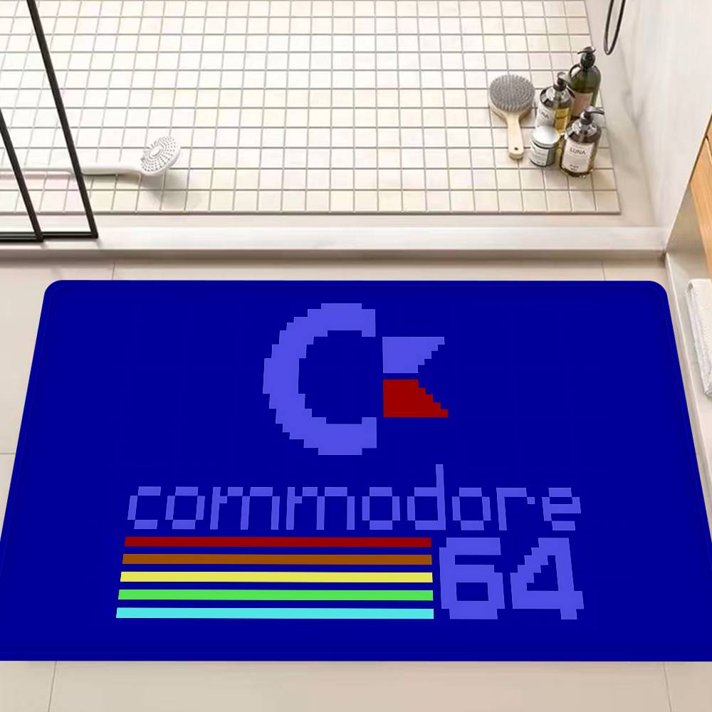 Retro Commodore 64 Door Mat Washable Non-Slip Living Room Sofa Chairs Area Mat Kitchen Bedside Area Rugs