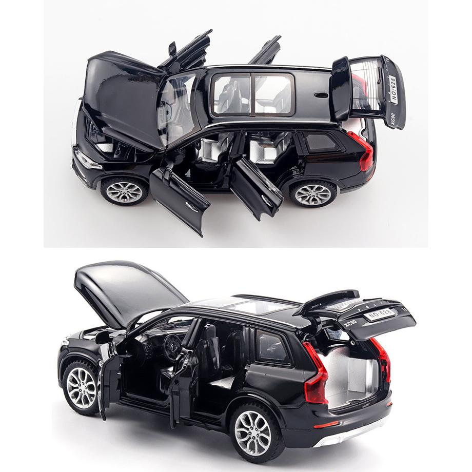 Литая под давлением модель автомобиля XC90, масштаб 1/32, игрушечный автомобиль с откатным механизмом со звуком и светом для детей, коллекция подарков для мальчиков и девочек