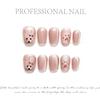 100% HANDMADE Artificial Nail Ultrashort Coffin Shape Cat's Paw Light Chasing Glass Bead Cat Eye Press On Nails Fake Nails Reusable Nails