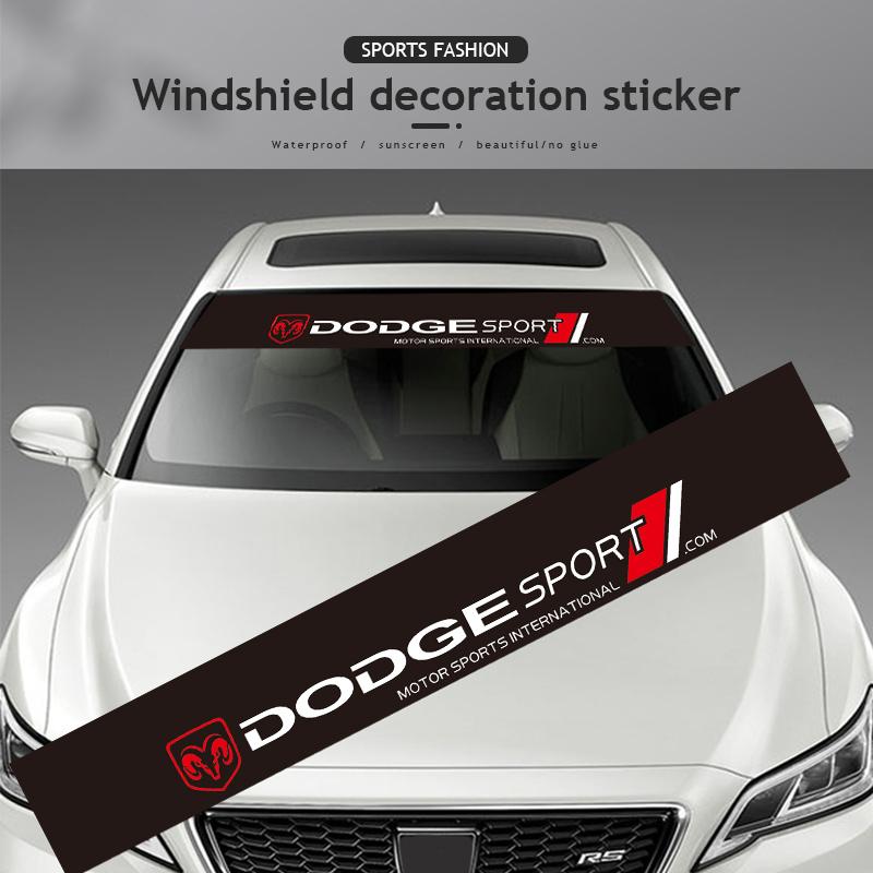 Car Sunshade Stickers Auto Front Windshield Decorative Decals For Dodge Challenger Charger Journey Ram Durango SRT Dart Journey U222