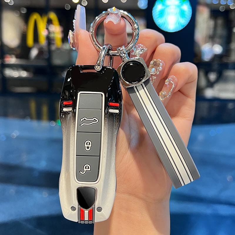 Корпус из цинкового сплава для автомобильного дистанционного ключа Porsche Cayenne Macan 911 Boxster Cayman Panamera, защитный держатель для ключа, автомобильные аксессуары
