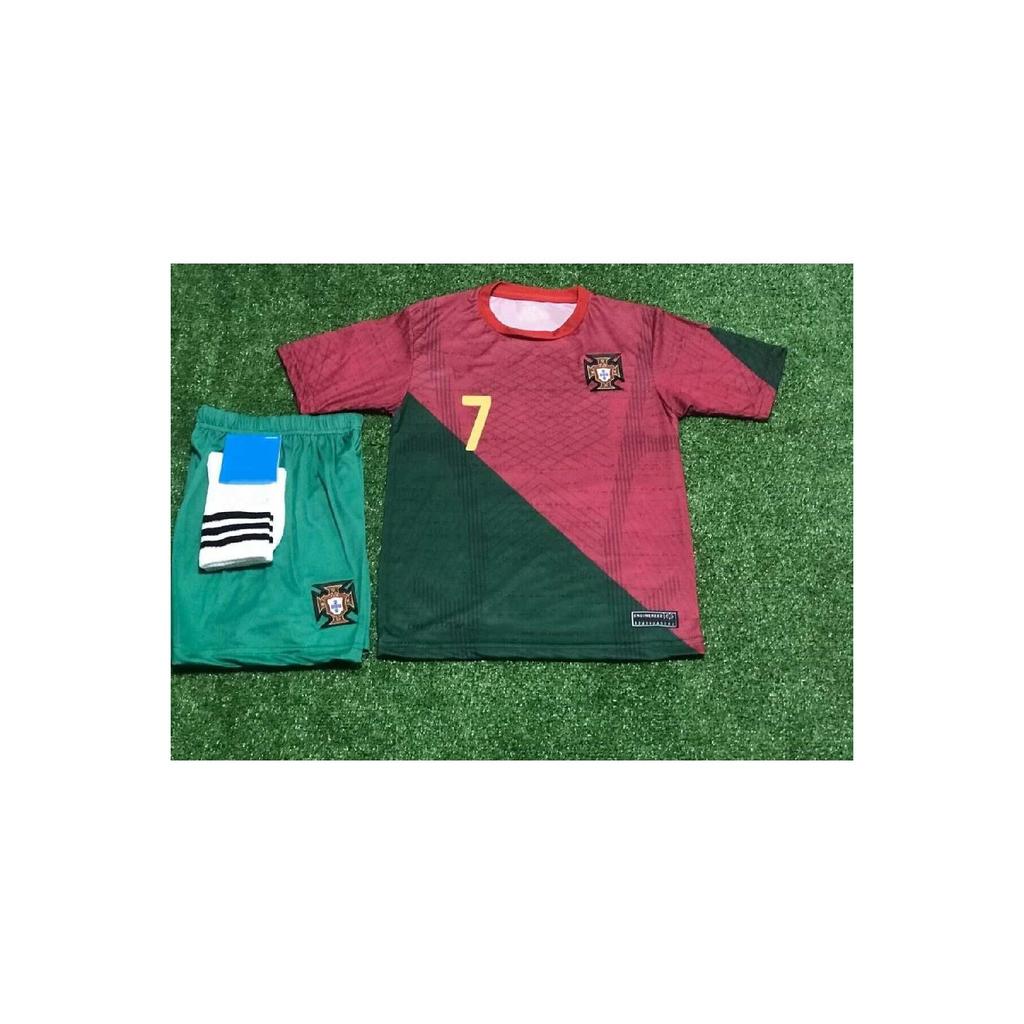 Португалия 2023/24, комплект из 3 домашних детских футболок нового сезона Криштиану Роналду