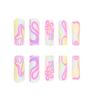 Nude Long Fake Nails with Flower Graffiti Chip-Proof Smudge-Proof Fake Nails for Daily and Parties Wearing