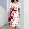 New Patchwork Floral Print Women's Dresses Female Elegant Midi Dresses Summer Plus Size Women's Clothing