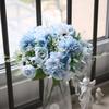 Artificial Flowers Bunch Realistic Faux Silk Flowers Long-Lasting Hydrangea Rose Fake Flowers for Vase Flower Arrangement Home Decor Wedding