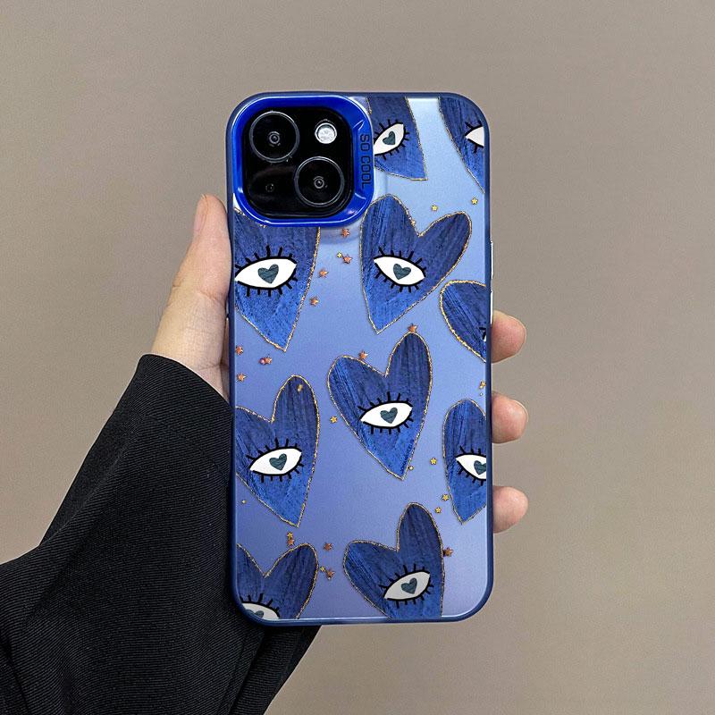 Модный лазерный чехол для телефона «Глаза Любви» для IPhone 17 16 Pro Max 15 14 Plus Pro Max 13 Mini 12 11 Pro Max Ударопрочные задние крышки