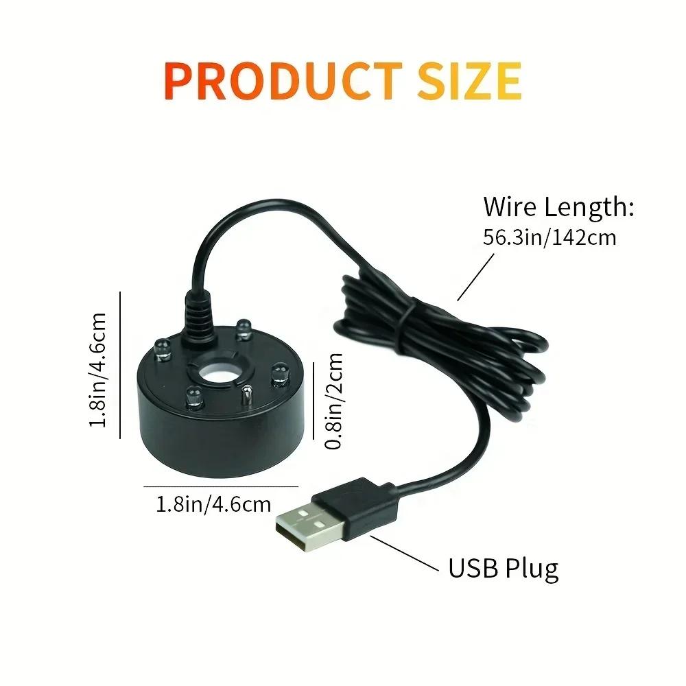Хэллоуинский светодиодный туманогенератор - USB-питание, аквариумный диффузор, RGB-подсветка для аквариума, ведьмин котел и мистический хэллоуинский декор