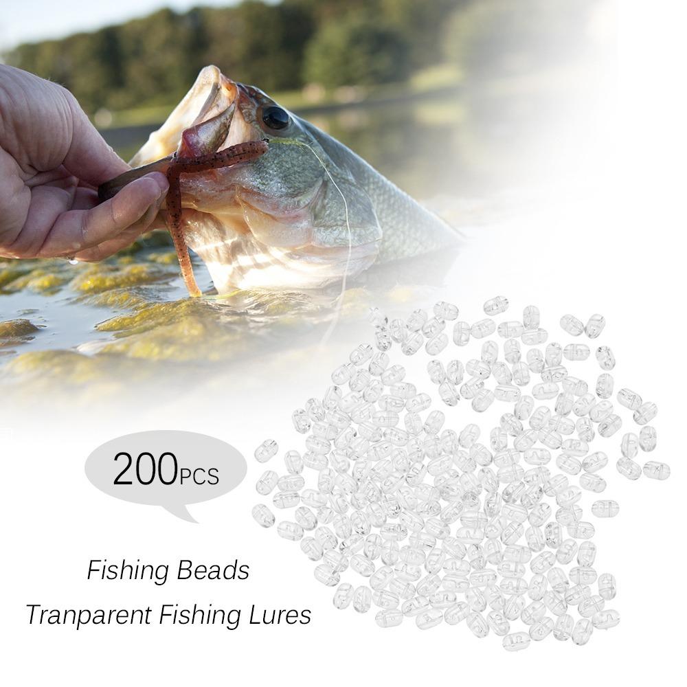 200PCS Oval Shape Fishing Bait Stopper Beads Transparent Bait Stopper Beads Sea Fishing