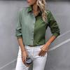 Женская рубашка с лацканами, длинным рукавом, однобортная, топы, колор-блок, обычная посадка, повседневная рубашка, для ежедневной носки