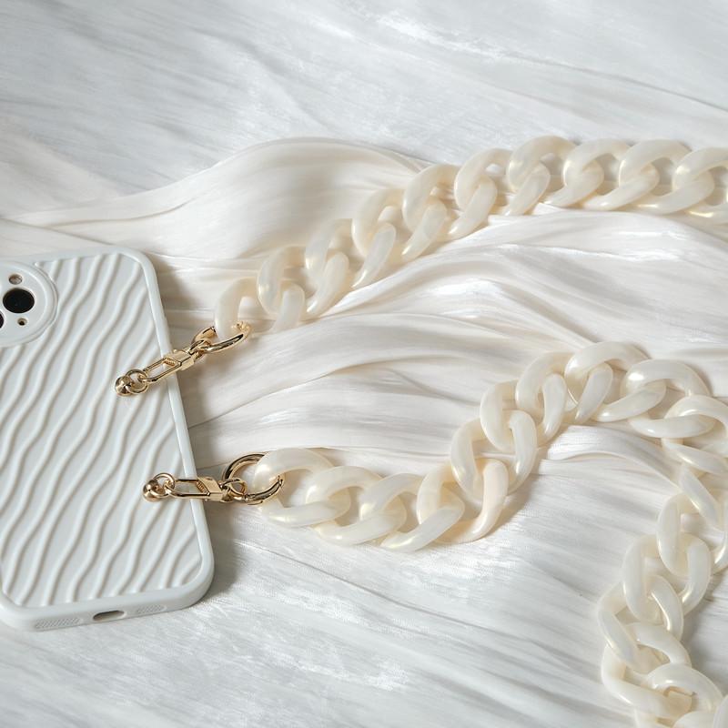 Новый милый аксессуар-цепочка для телефона, съемные детали, блестки, через плечо, смола, роскошный шейный ремешок, чехол для телефона, цепочки, акриловый ремешок на плечо, подвесная цепочка