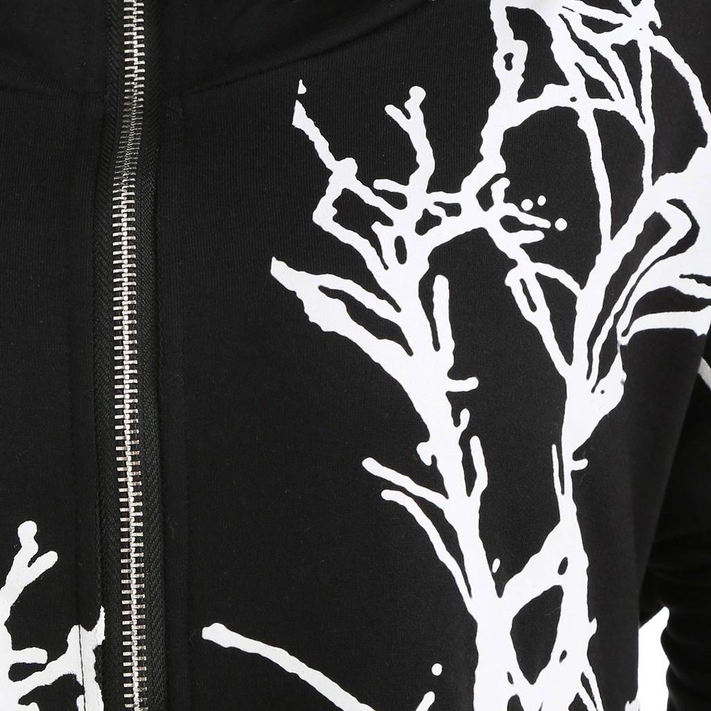 Женское платье с капюшоном плюс размер с принтом дерева, высокое низкое пальто на Хэллоуин, блузка, топы