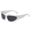 Men Polarized Surround Sunglasses Mirror Swift Oval Sports Sunglasses Black Silver Y 2K Glasses [SHEEN KELLY] Women's