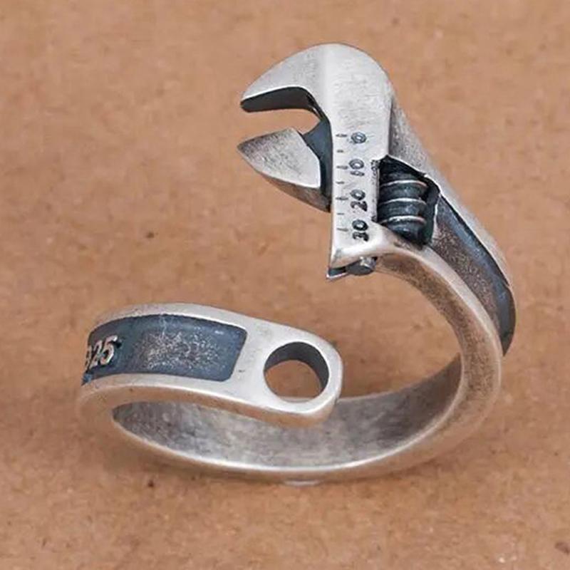 Ретро гаечный ключ, регулируемый размер, металлическое кольцо, мужское ювелирное изделие, подарок