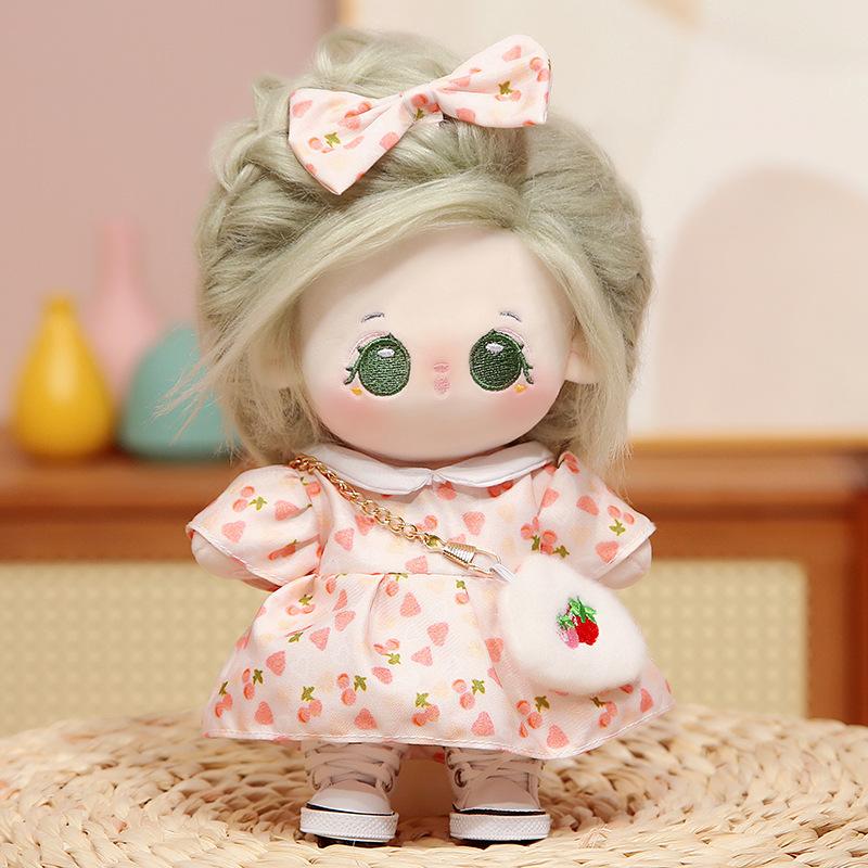 20 см хлопковая плюшевая кукла-девочка может менять одежду, юбки и куклы, чтобы дарить подарки девушкам и парам