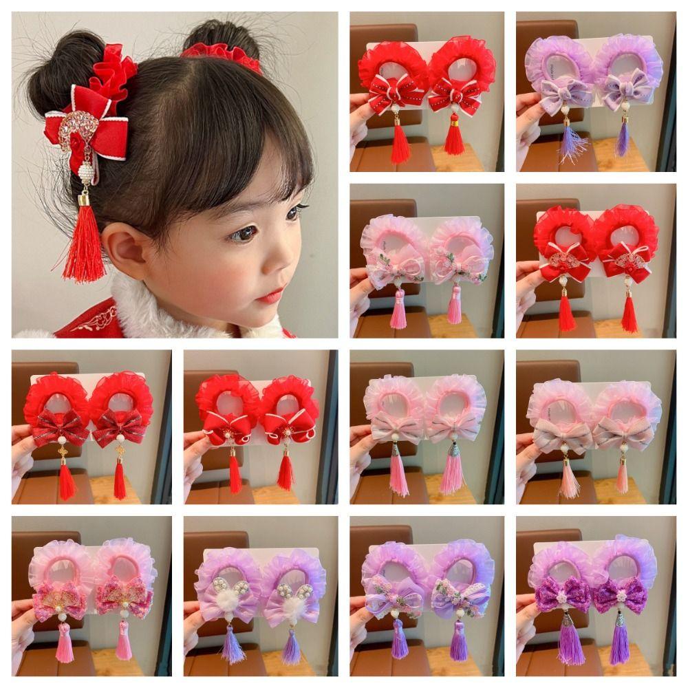 Hairball китайский новогодний головной убор жемчужно-красный бант для волос веревка для детей красная веревка для волос для девочек