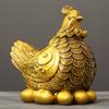 Hen Golden Rooster Laying Eggs Creative Copper Coin Hatching Egg Sculpture Home Living Room Bedroom Office Decoration Crafts 1Pc
