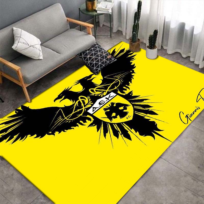 AEK FC Football Player Portrait Area Rug, Non Slip Floor Mat, Soccer Club Print Carpet for Fan Room Decor