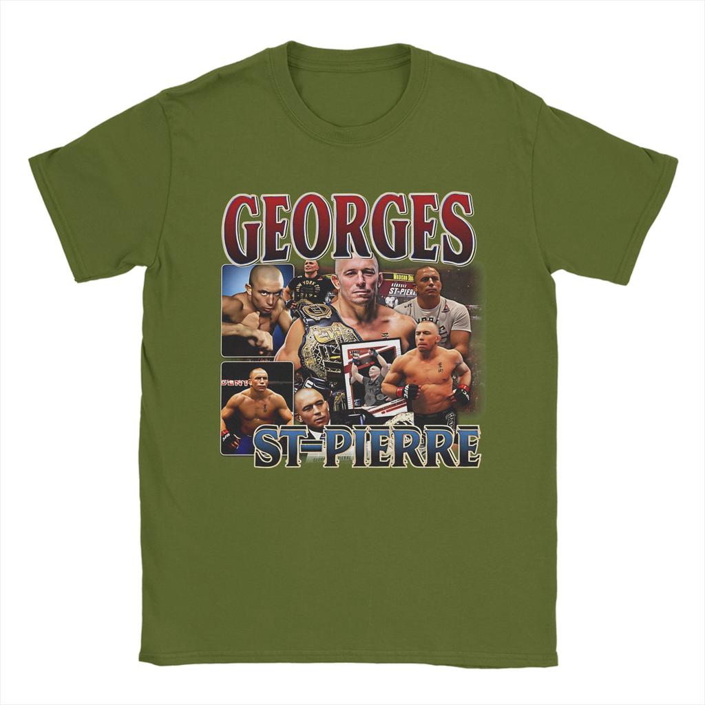 Футболки Georges St Pierre для мужчин Хлопок Новинка Футболка С круглым вырезом Футболка С коротким рукавом Топы С графическим принтом
