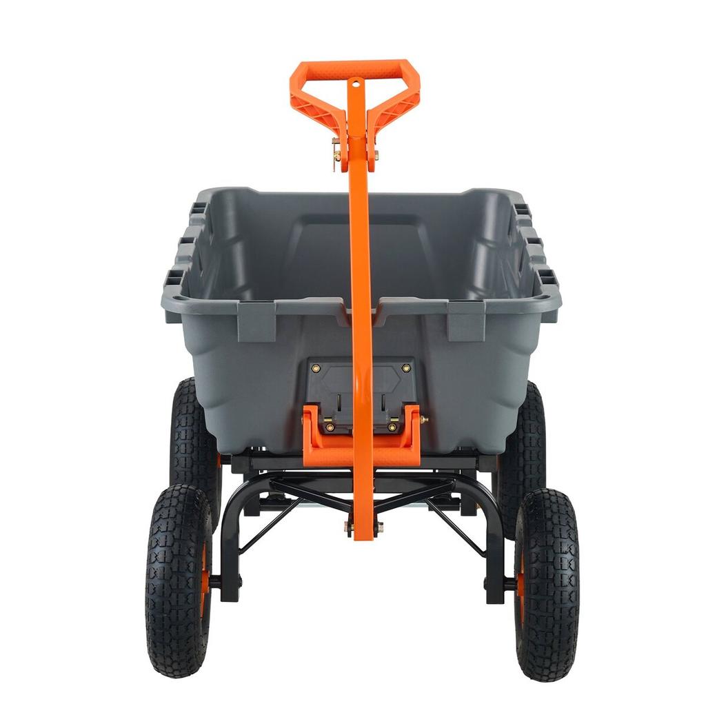 Poly Garden Dump Cart Heavy-duty Yard Carts and Wagons 1500 lbs 13" Tires