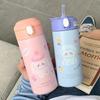380ML Stainless Steel Thermos Vacuum Flask Cute Cartoon Thermal Water Bottle For Girls Insulated Straw Cups Tumbler Drinkware