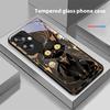 Черный Золотой Кот Для Oppo A79 5G 58 78 74 60 4G Reno 11F Realme GT 6 11 Note 50 10 C55 X2 Закаленное Стекло Черный Чехол для Телефона