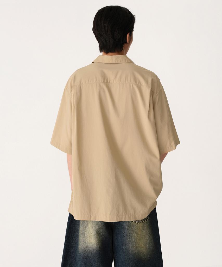 MUSINSA STANDARD Relaxed Cr Open Collar Short Sleeve Shirt [Sand Beige]