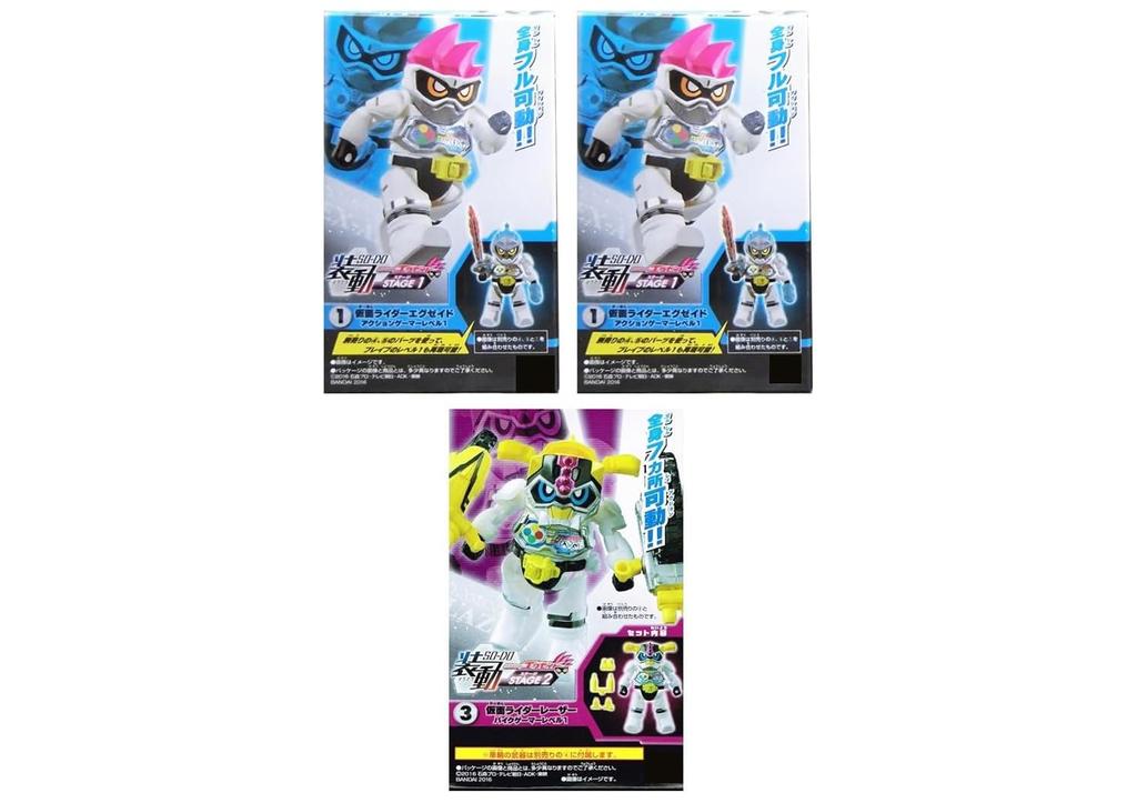 Shodo Kamen Rider Ex-Aid СТАДИЯ 1 и 2 набор "Ex-Aid x 2 и Laser Action Gamer Уровень 1 x 1" *Без Рамунэ