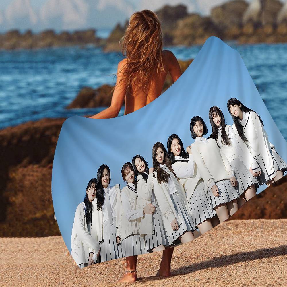Fromis_9 Kpop Девушка Пляжное полотенце Цветные полотенца для ванны для девочки Микрофибра Быстросохнущее Без песка Пляж Йога Спа Бассейн