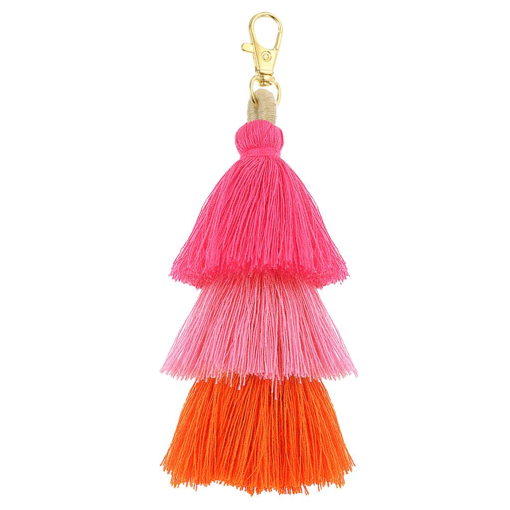 4 шт. Трехслойные кисточки 6,7 дюйма Кисточка Шарм для сумки Богемные брелки Брелок-кисточка ручной работы для DIY проектов