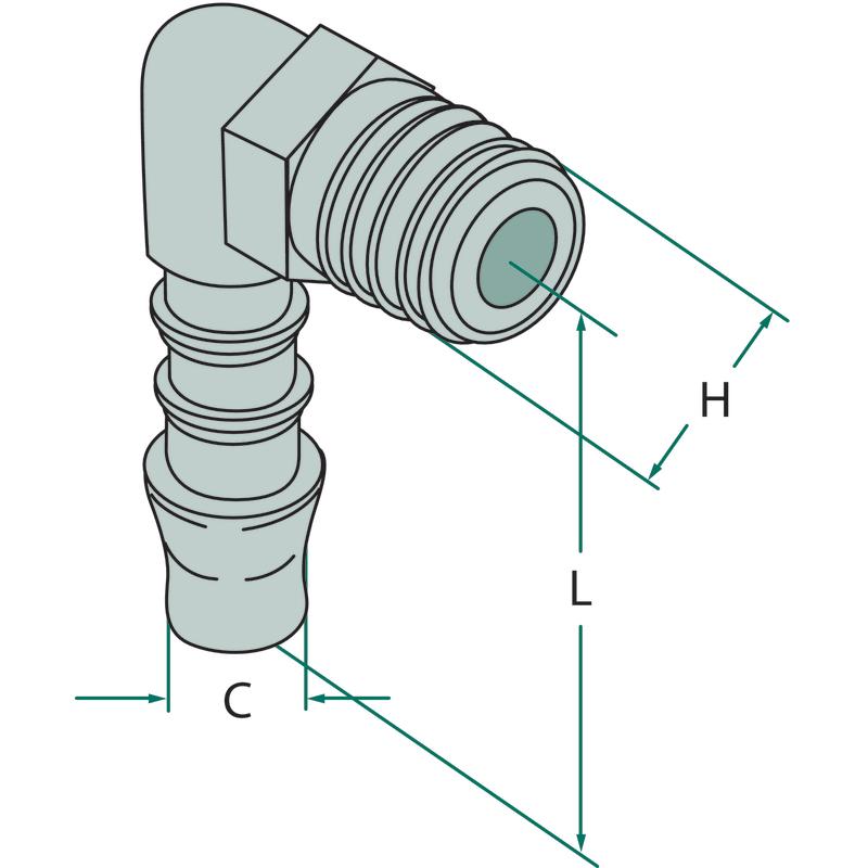 90° PVC elbow 1 1/4 inch BSP for drip line Ø 32 60 0330263