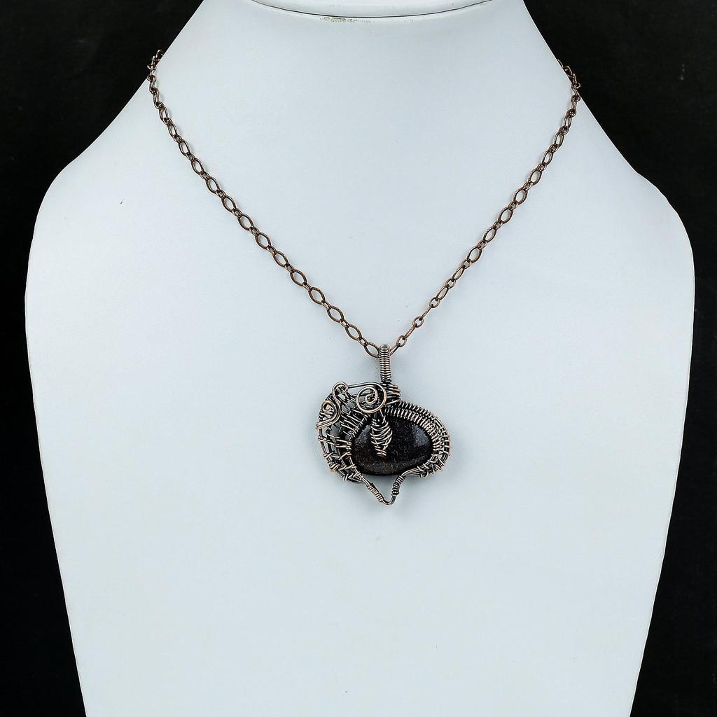 Dinosaur Bone Pendant Copper Wire Wrapped Pendant Genuine Gemstone Jewelry Handmade Ethnic Pendant Copper Wire Wrap Jewelry Pendant For Gift