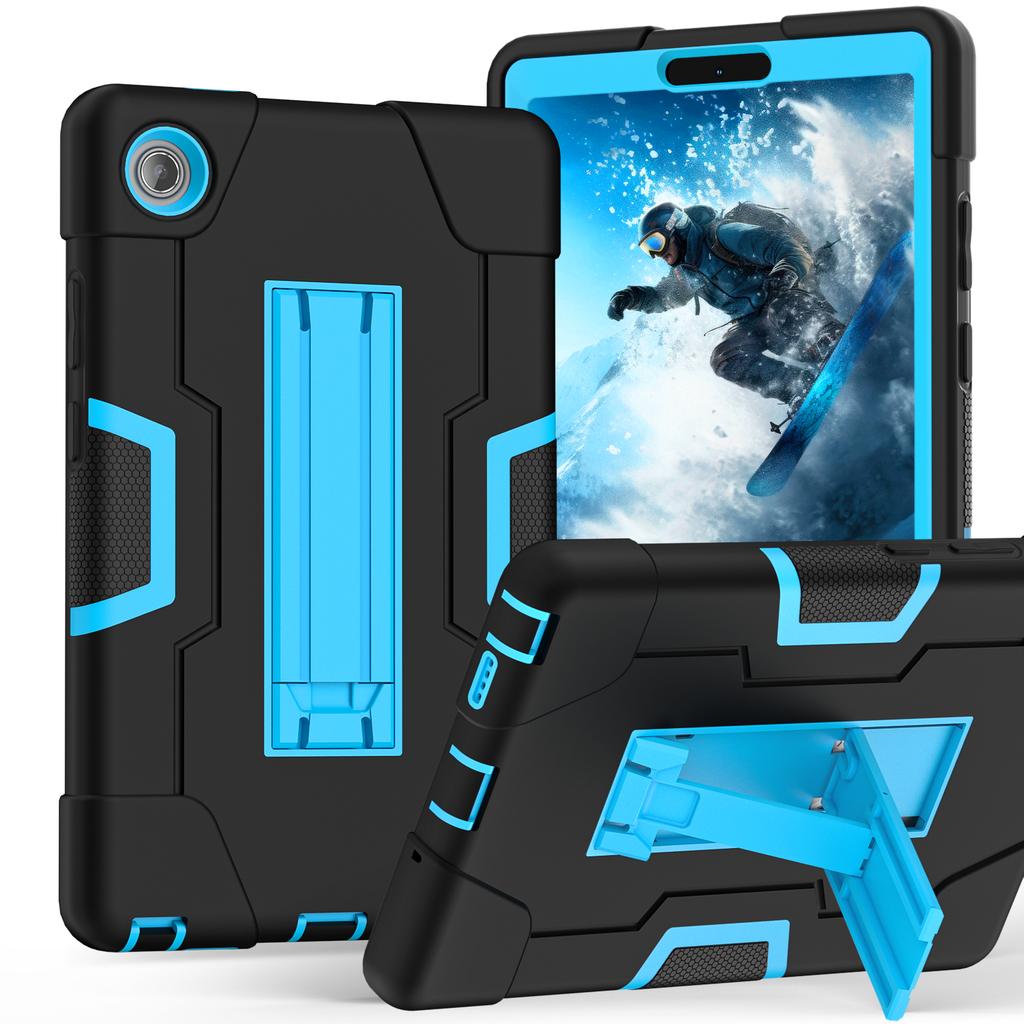Kickstand Tablet Case for Lenovo Tab One (K9) 2025 8.7inch Model TB305FU PC-Silicone 3-Layers Rugged Heavy Duty Cover Shockproof