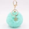 WTEMPO 4PCS Snowflake Plush Keychains Metal Snowflake Plush Ball Pendants Creative DIY Bag Keychains Holiday Gifts