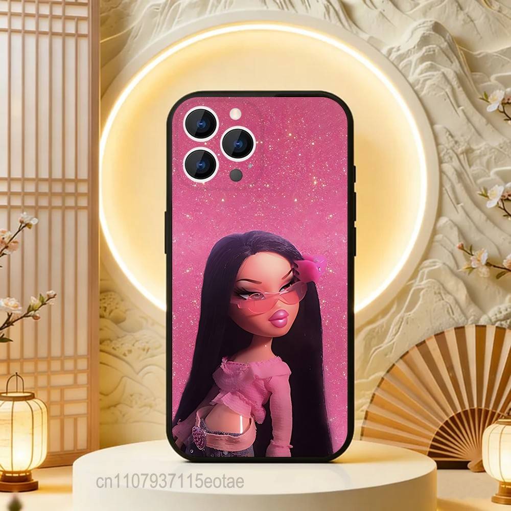 Fashion B-Bratz DollS Black Soft Case For iPhone 17 13 14 15 11 16 12 Pro Max Pro Max Plus E Air Mini Phone Cover Shell