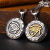 Eye Horus Necklace Pendant Amulet Talisman Ancient Egypt Egyptian Heal Protection Stainless Steel Jewelry Gift Hip Hop Rock Goth Gothic
