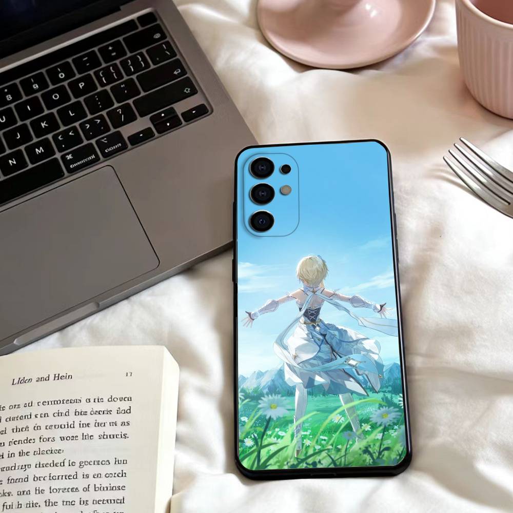 G-Genshin Lumine Impact Phone Case For Samsung S25,24,23,22,30,21,10,9,Ultra,Plus,Lite,FE,4,5 G Soft Black Case