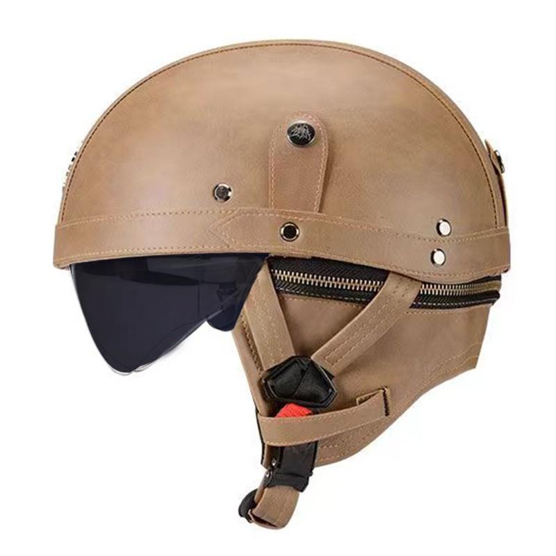 Vintage-Style Open Face Motorcycle Helmet Adults Unisex ABS Half With 3C Certification