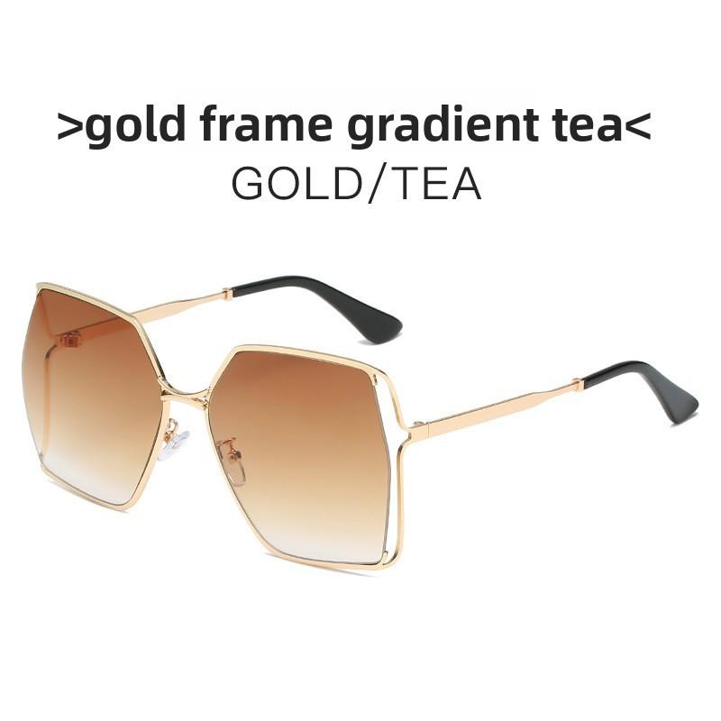 G Casual Chic Square Frame Sunglasses With Gradient Green Lenses For Outings
