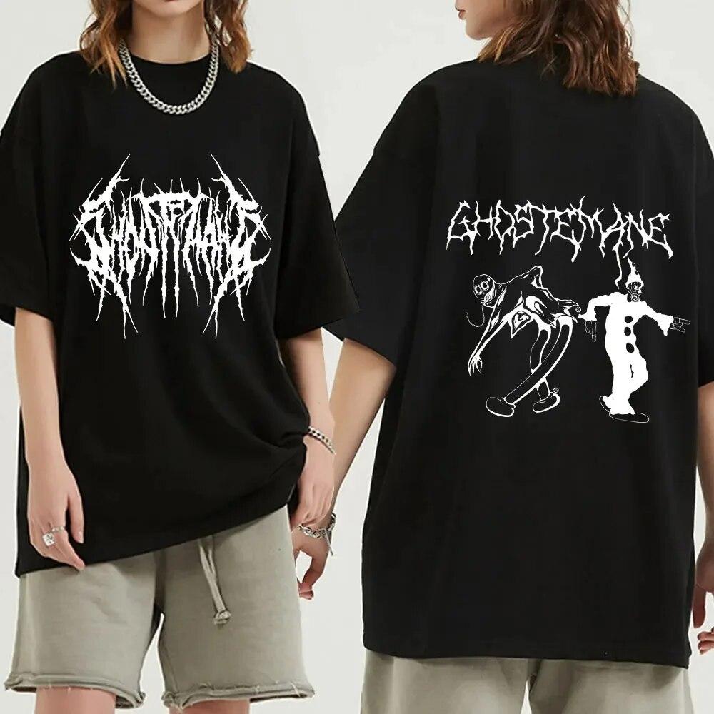 Ghostemane Graphic Print Cotton T Shirt Fashion Hip Hop Tops Metal Rock Gothic T-Shirt Streetwear Plus Size Women Clothing Unisex
