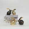 Brass Handicrafts Golden Rabbit Simulation Animal Sculpture Rabbit Zodiac Figurines Metal Figurine Home Decoration Accessories