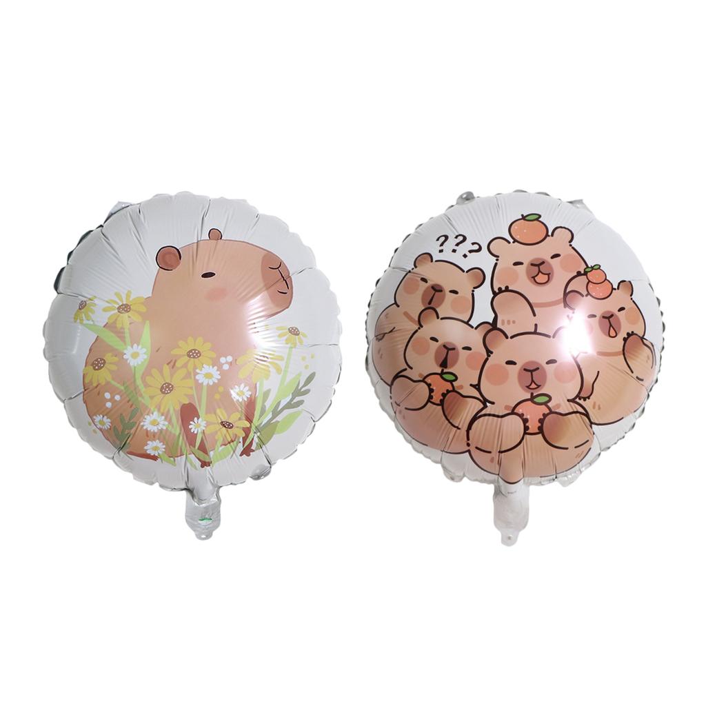 Набор из 5 фольгированных шаров в виде капибар для украшения вечеринок, дней рождений и торжеств. Шары из алюминиевой пленки.