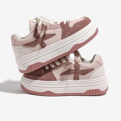 Маленькие белые туфли, детские, весна и осень, новинка, модные, на толстой подошве, универсальные, дышащие, для сноуборда, повседневные, одинарные туфли