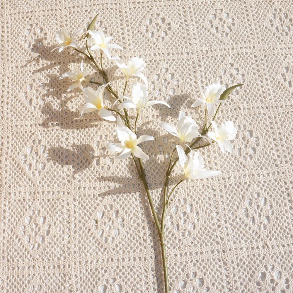 2 Ветки Искусственного Дендробиума Реалистичные На Ощупь Имитация Орхидей Изысканные Цветы Ручной Работы